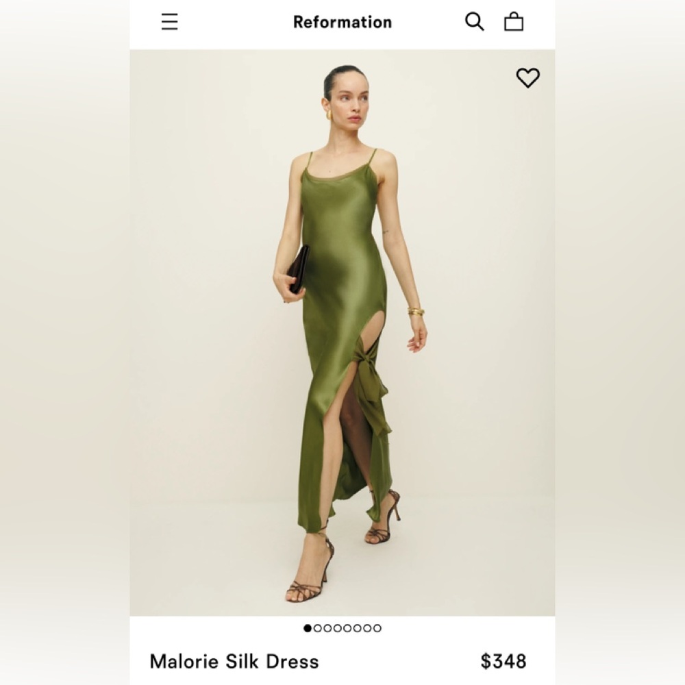 Reformation Malorie Silk Midi Dress